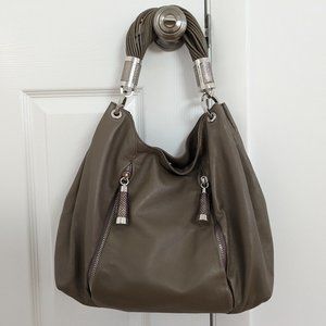Michael Kors Collection Tonne Taupe Hobo Leather Bag